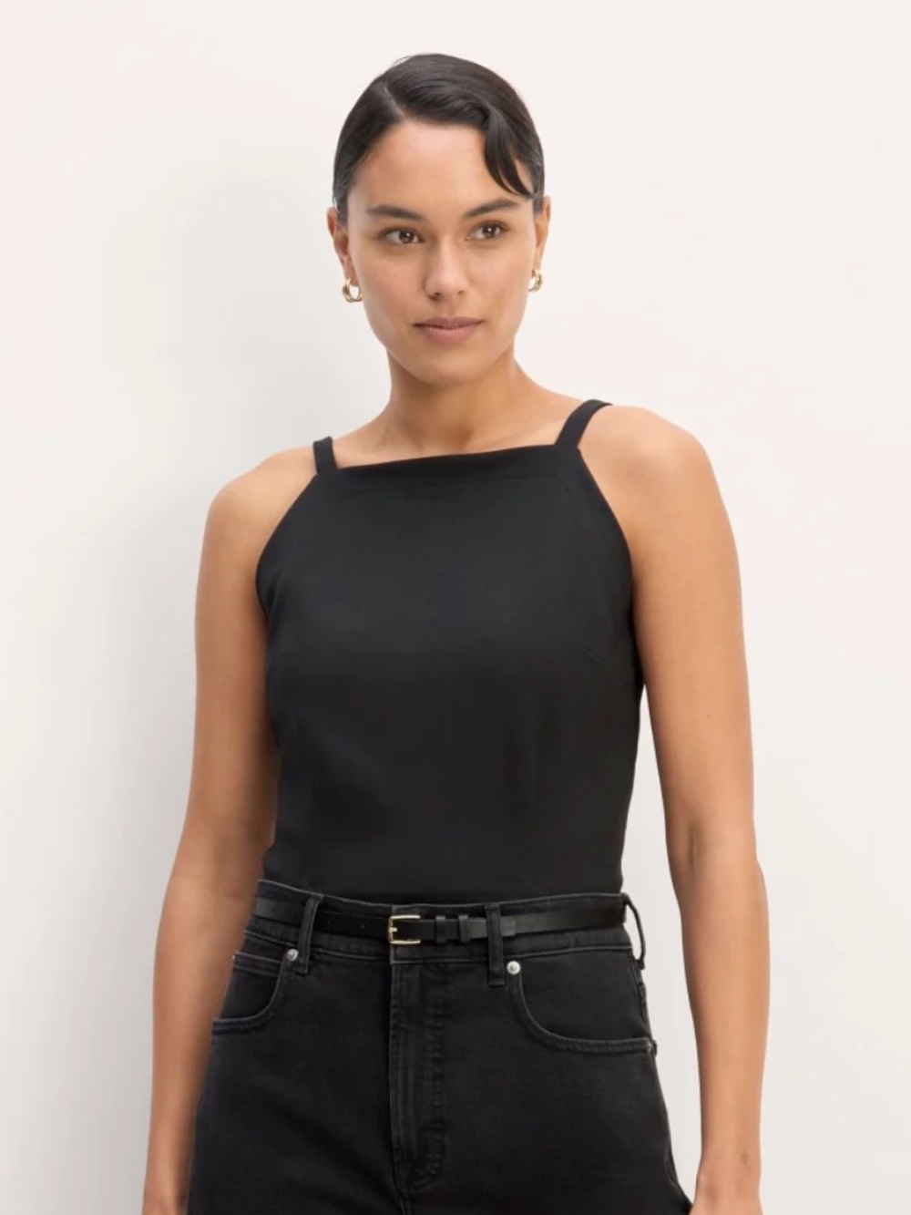 Everlane The Dream High Neck Black Tank, Medium